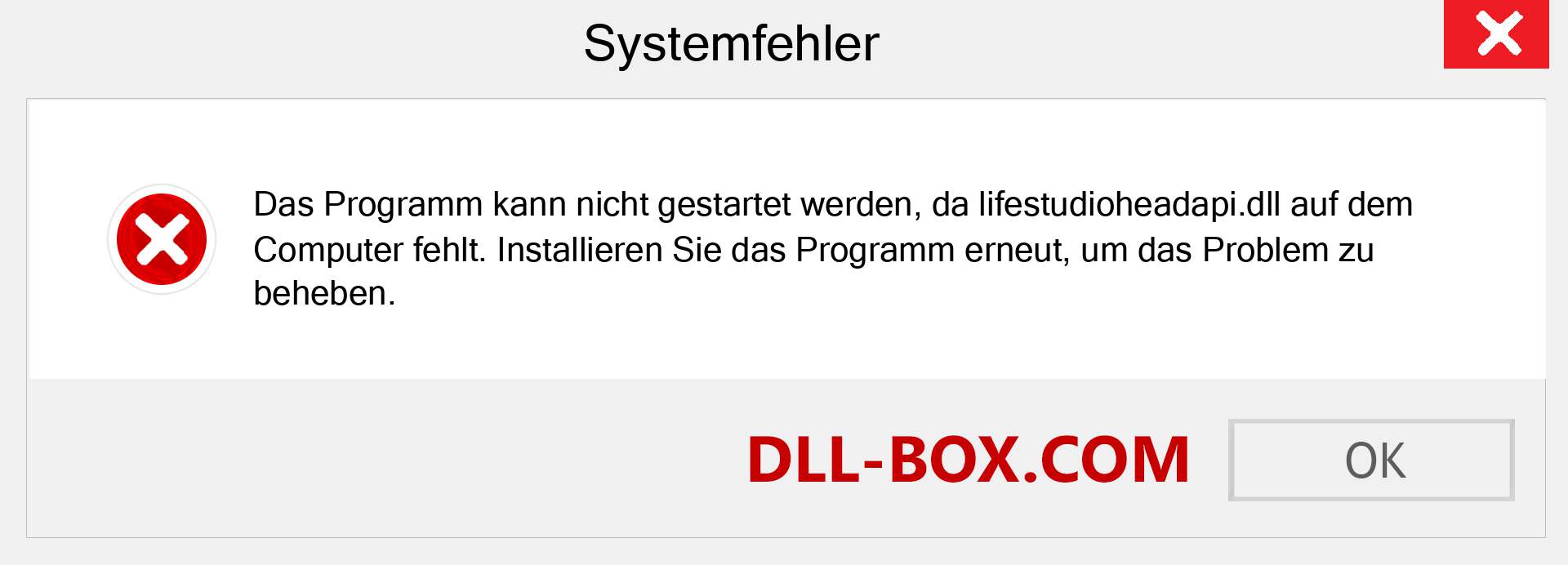 lifestudioheadapi.dll-Datei fehlt?. Download für Windows 7, 8, 10 - Fix lifestudioheadapi dll Missing Error unter Windows, Fotos, Bildern