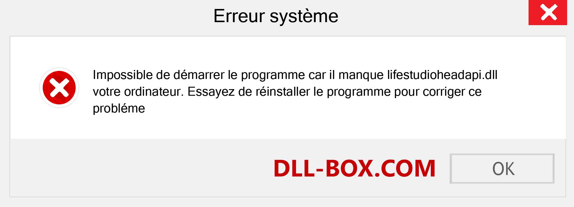 Le fichier lifestudioheadapi.dll est manquant ?. Télécharger pour Windows 7, 8, 10 - Correction de l'erreur manquante lifestudioheadapi dll sur Windows, photos, images